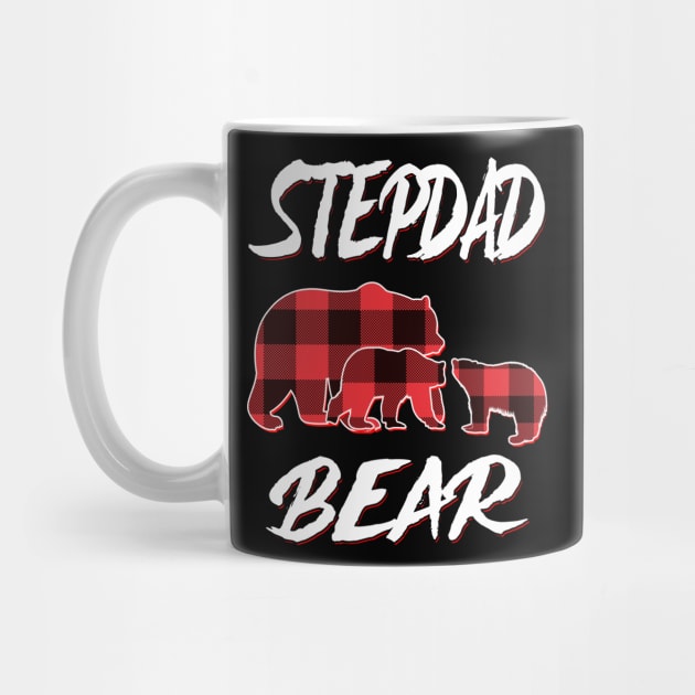 Stepdad Bear Red Plaid Christmas Pajama Matching Family Gift by intelus